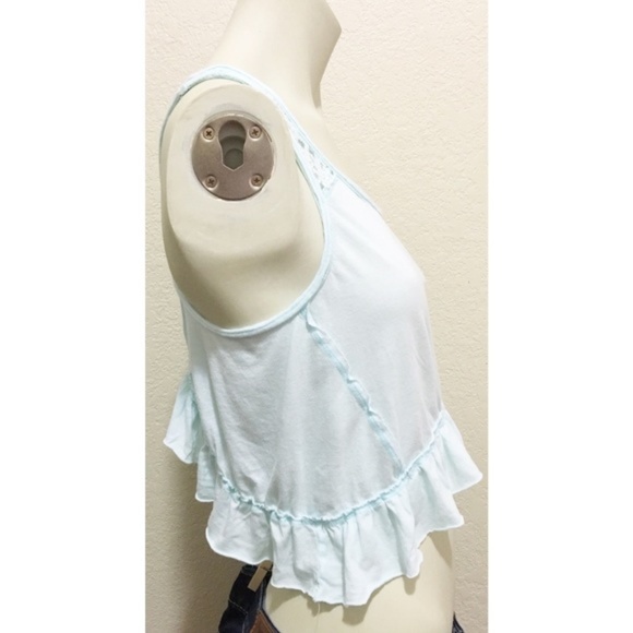Hollister Small Baby Blue and White Lace Crop Top - Picture 5 of 8